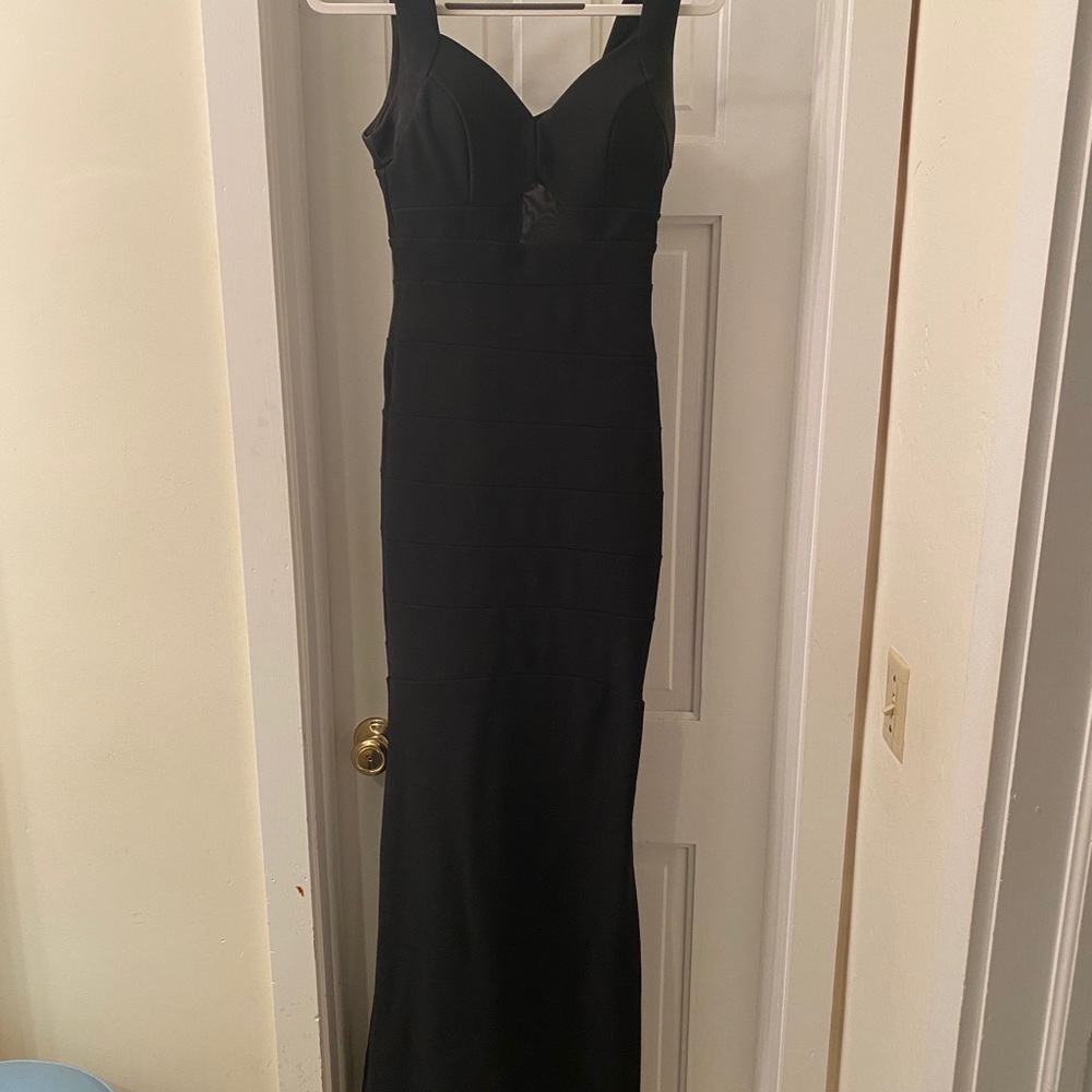 Black bodycon long dress